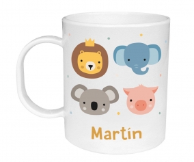 Taza de Plstico Personalizada Animal Friends