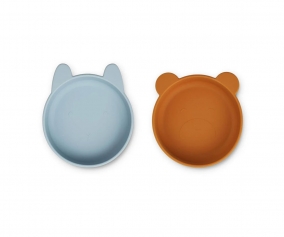 Pack 2 Ciotole Silicone Vanessa Sea Blue Mustard Mix