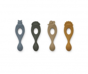 4 Cucharas Silicona Liva Safari/Blue Multi Mix