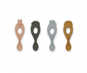 4 Cucharas Silicona Liva Safari/Rose Multi Mix