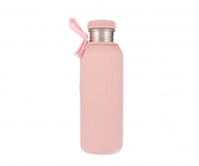Personalised Steel Bottle with Blush Neoprene Cover 750ml