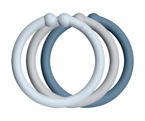 Lot de 12 anneaux pour suspendre les jouets Loops Baby Blue/Cloud/Petrol