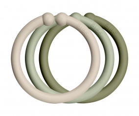 12 Anillas Cuelga Juguetes Loops Vanilla/Sage/Olive
