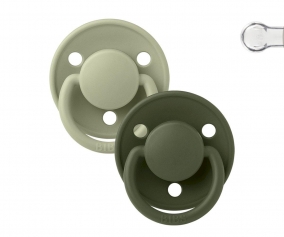 2 Succhietti BIBS De Lux Sage/Hunter Green Silicone