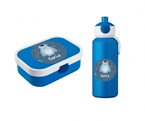 Pack de Almuerzo Campus Azul Little Monster Personalizado