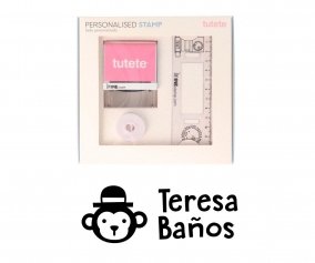 Sello Personalizado Mono + Cinta Blanca para Ropa Oscura