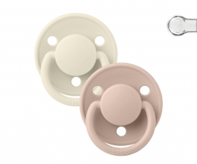 2 Chupetes BIBS De Lux Ivory/Blush Silicona