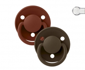 2 Chupetes BIBS De Lux Rust/Mocha Silicona