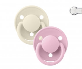2 Succhietti BIBS De Lux Ivory/Baby Pink Silicone