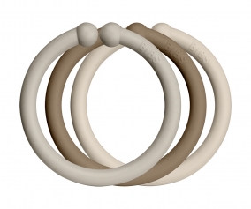 12 anneaux  suspendre pour jouets Loops Sand/vanille/Dark Oak