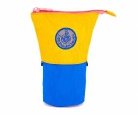 Trousse  crayons Moutarde/Bleu
