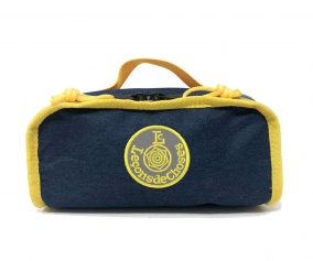 Botier rectangulaire bleu marine/jaune