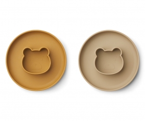 2 Platos Gordon Bear Golden Caramel/Oat
