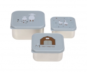 Set 3 Snackbox Acciaio Tiny Farmer Azzurro