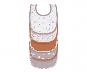 Pack de 5 baberos Impermeables Tiny Farmer Lila