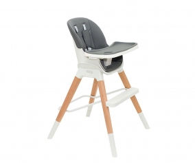 Chaise haute multifonctionnelle 4 en 1 en bois gris