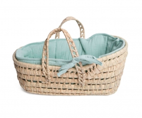 Capazo Mimbre para Muecas Bobble Menta