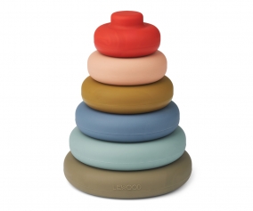 Gioco Impilabile Silicone Dag Stacking Tower Multi Mix