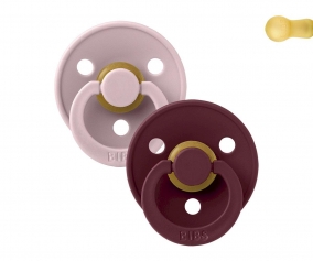 2 Succhietti BIBS Colour Round Pink Plum/Elderberry