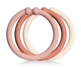 Lot de 12 anneaux pour suspendre jouets  Blush/Woodchuck/Ivory