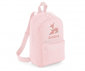 Zaino Mini Fashion Rosa Sweet Deer Personalizzato