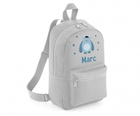 Mochila Mini Fashion Personalizada Cinza Little Monster