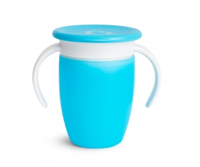 Taza Antigoteo con Asas Miracle 360 con Tapa Azul 200ml