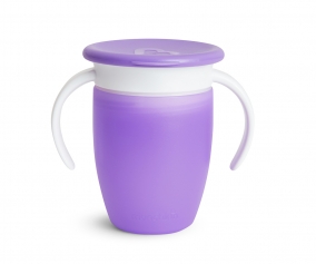 Taza Antigoteo con Asas Miracle 360 con Tapa Lila 200ml