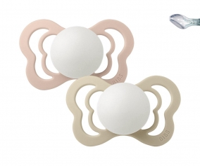 2 Chupetes BIBS Couture Nocturnos Blush/Vanilla Silicona