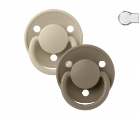 2 Chupetes BIBS De Lux Vanilla/Dark Oak Silicona
