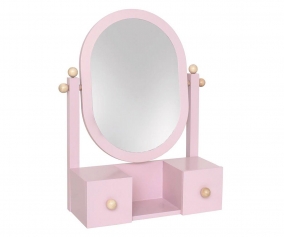 Miroir de coiffeuse rose