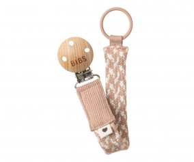 Porte-sucette tress BIBS Blush/Ivory
