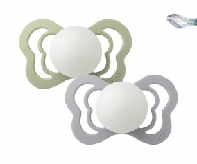 2 Chupetes BIBS Couture Nocturnos Sage/Cloud Silicona
