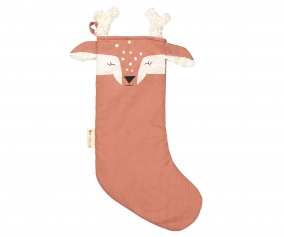 Calcetn de Navidad Deer Old Rose Personalizable
