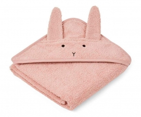 Cape de bain Albert Rabbit Rose pour bb