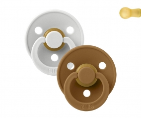 2 Chupetes BIBS Colour Round Haze/Caramel