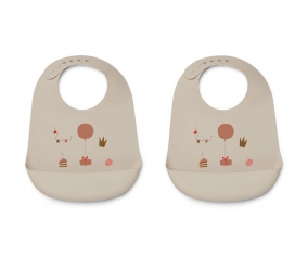 2 Baberos Silicona Tilda Birthday Multi Mix