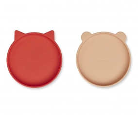 2 Platos Olivia Apple Red/Tuscany Rose Mix