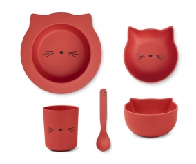 Vajilla 4 Piezas Joana Cat Apple Red