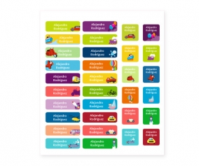 Pack Etiquetas para Ropa siluetas y rumrum