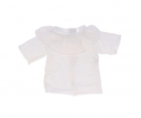 Camisa Cutie con Volante Plumeti Blanco para Mueco