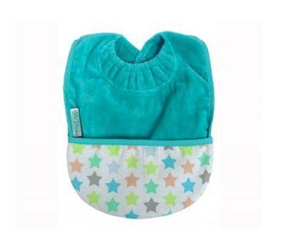 Babero con Bolsillo Silly Billyz Turquesa Estrellas Personalizado