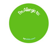 1 Personalised "Im Allergic to" Green Badge