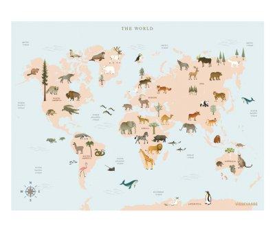 Carte du monde Animaux M