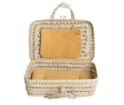 Maleta Mimbre para Muecas Bobble Mostaza
