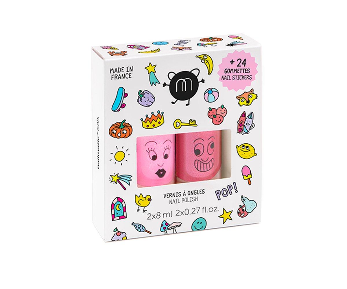 Esmalte de Uas Pack de 2 POP con pegatinas