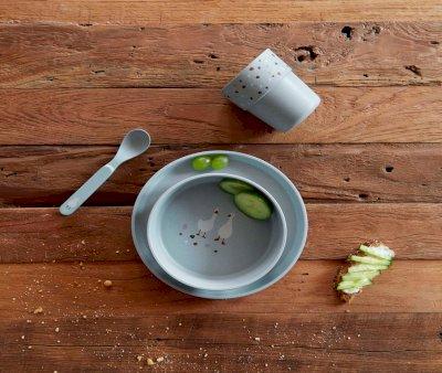 Conjunto de Jantar 4 peas Eco Tiny Farmer Azul