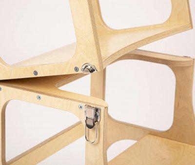Tour d'Apprentissage Montessori Table et Chaise Naturel/Argent
