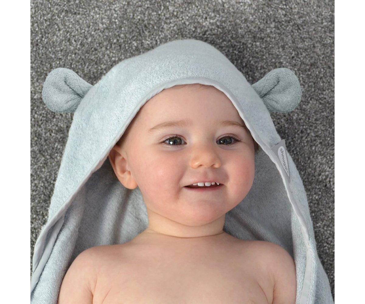 Serviette Tablier - Cape De Bain Pour Bébé En Bambou Gris - Personnalisé