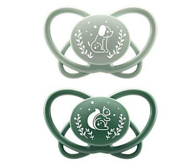 2 Chupetas Silicone Borboleta Nip First Moments Verde 5-18m